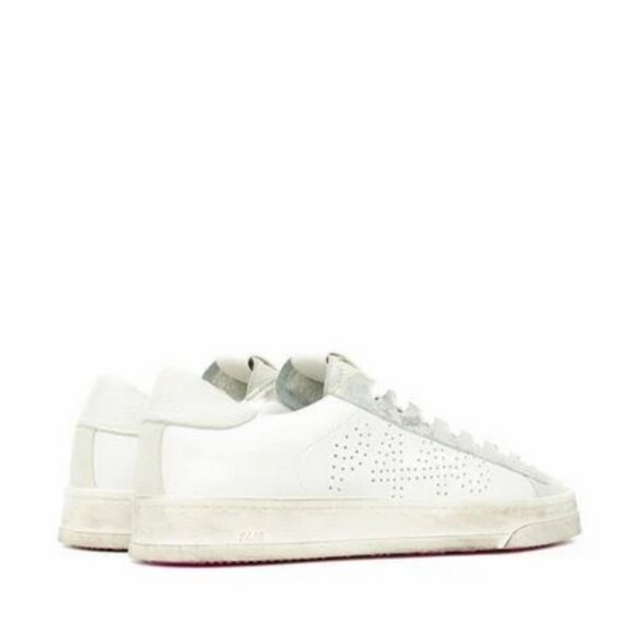 P448 Sz. 9 White Jack Perforated Calf Hair Trim Sneaker - Picture 3 of 16